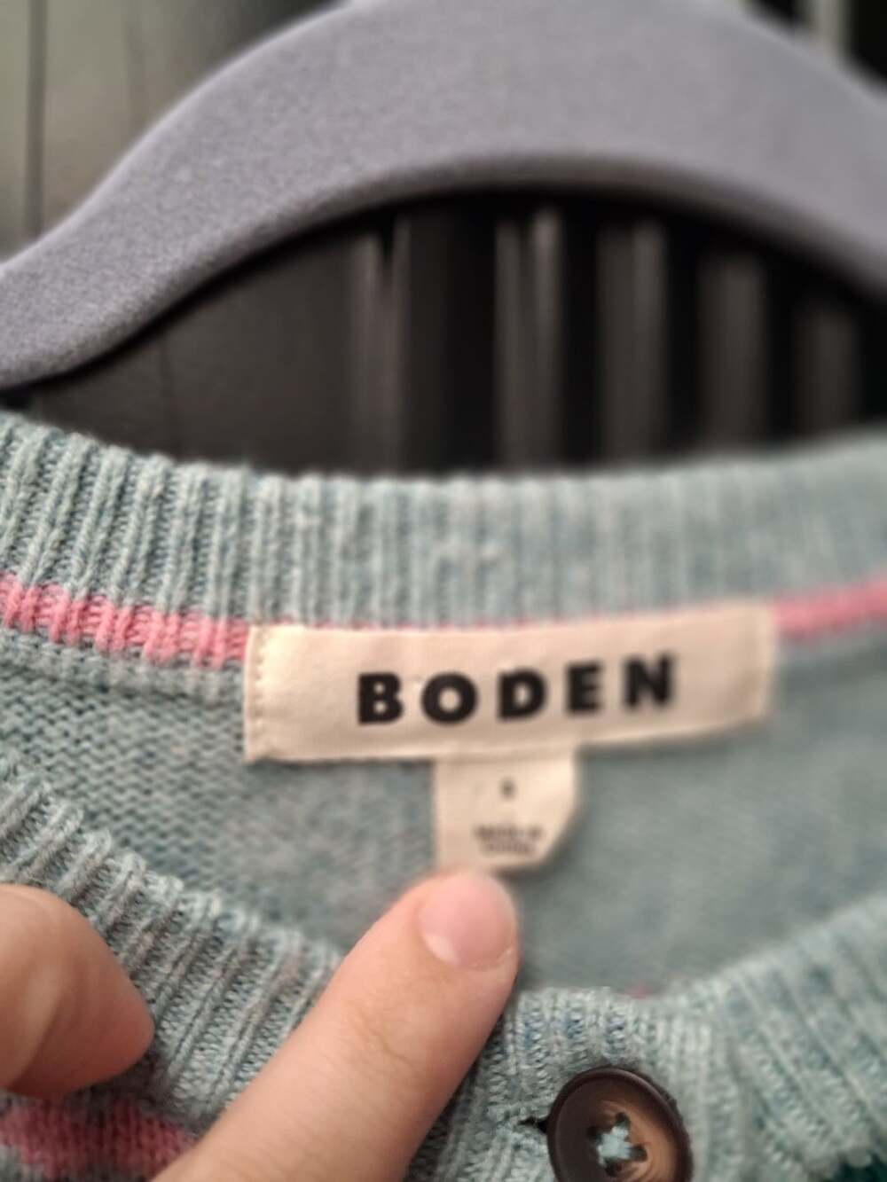 Boden Edie Fair Isle Cardigan Sweater in Blue - Picture 4 of 8